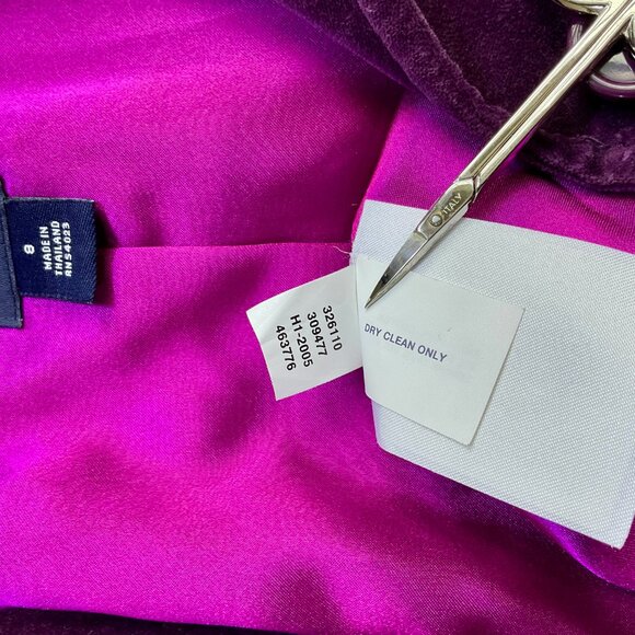 Gap Blazer Velvet Purple Single Breasted Y2K Pockets (8) - Picture 7 of 8
